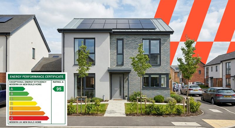 A new build home with a full roof of solar panels