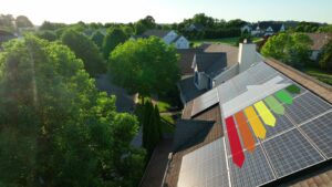 House with solar and EPC rating chart